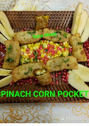A picture of Corn spinach pocket.