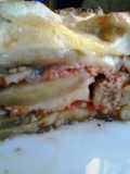 Pastel de berenjenas en cazuela de barro a las brasas