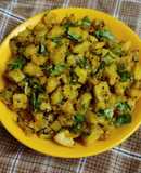 Raw banana dry curry (suki bhaji)