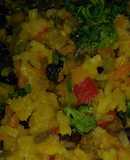 Rissoto de vegetales con frutos secos al curry