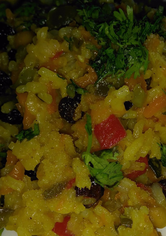 Una foto de Rissoto de vegetales con frutos secos al curry