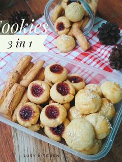 Foto resep Cookies 3 in 1 (Kastangel, Thrumbprint, Nastar)