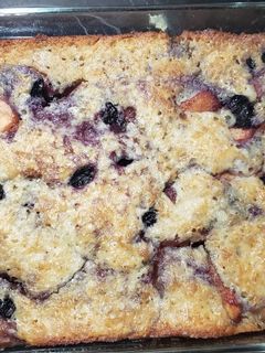 A picture of Peach- Blueberry Cobbler.