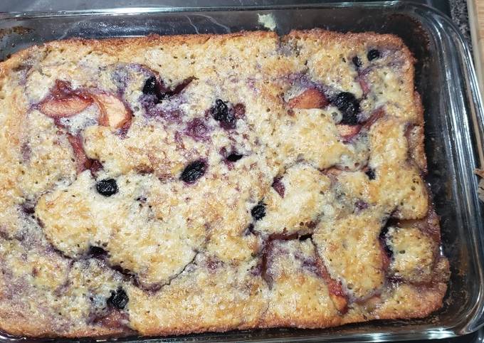 Easiest Way to Prepare Super Quick Homemade Peach- Blueberry Cobbler