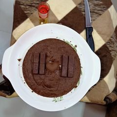 A picture of Ice cream chocolate cake.