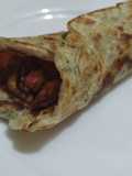 Paratha scrambled egg beef sausage