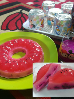 Foto resep Puding susu santan toping naga