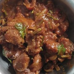 Mutton semi gravy A picture of Mutton semi gravy.