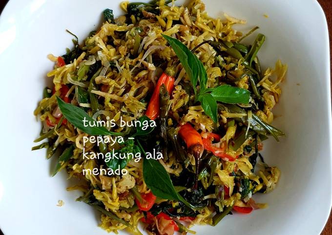 Resep Tumis Bunga Pepaya Kangkung Ala Menado Oleh Hennie Zabels Mom