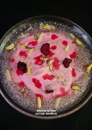 A picture of Chia Seeds Rooh Afza Rose Shahi Shrikhand.