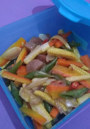 Foto resep Sayur jagung muda + wortel +buncis + bakso