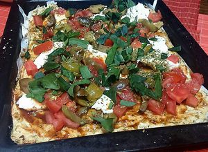 Una foto de Pizza Sin Carbohidratos A Base De Pechuga De Pollo