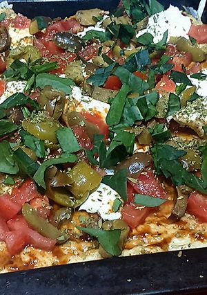 Una foto de Pizza Sin Carbohidratos A Base De Pechuga De Pollo