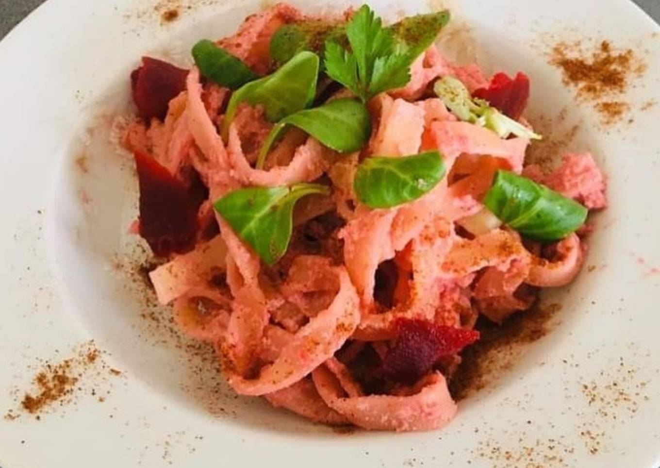Pink pasta (végan)