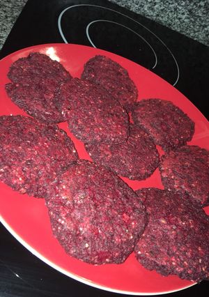 Una foto de Hamburguesa de remolacha y arroz