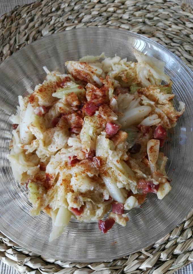 Una foto de Repollo con jamón