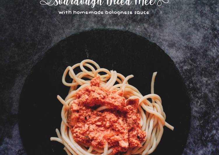 Bagaimana Membuat Homemade sos bolognese with sourdough noodle yang Sempurna