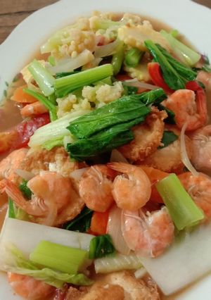 Foto resep Capcay tofu udang