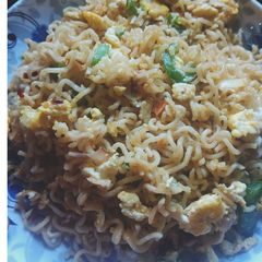 Simple Fried Maggi (Tiffin recipe) A picture of Simple Fried Maggi (Tiffin recipe).