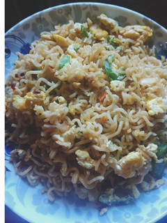 A picture of Simple Fried Maggi (Tiffin recipe).