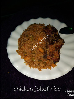 A picture of Chicken jollof rice.