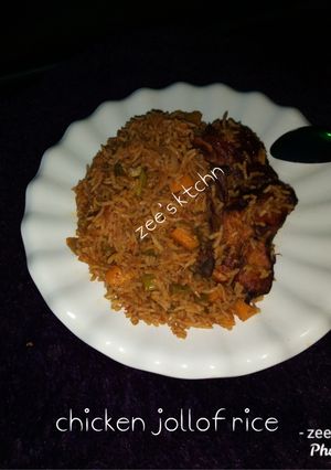 A picture of Chicken jollof rice.