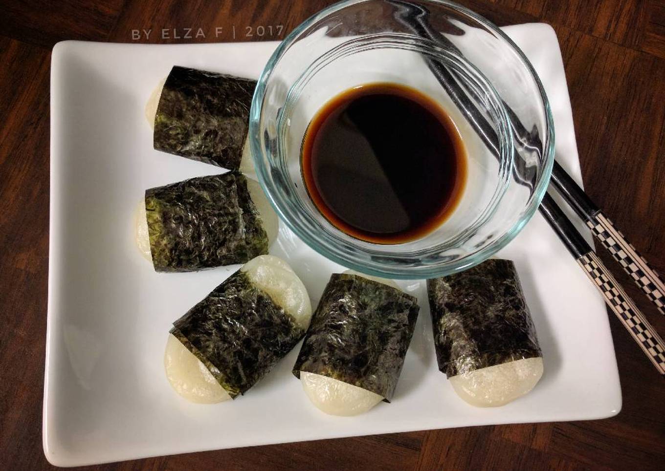 Resep Homemade Isobemaki / Isobeyaki (mochi + seaweed)