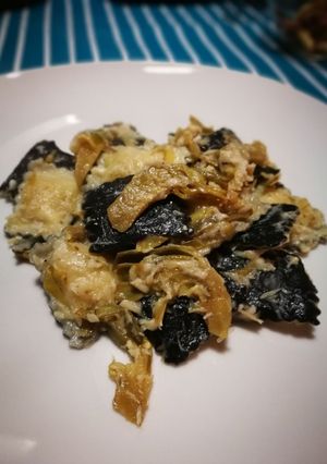 Foto di Ravioli con carciofi e pesce persico