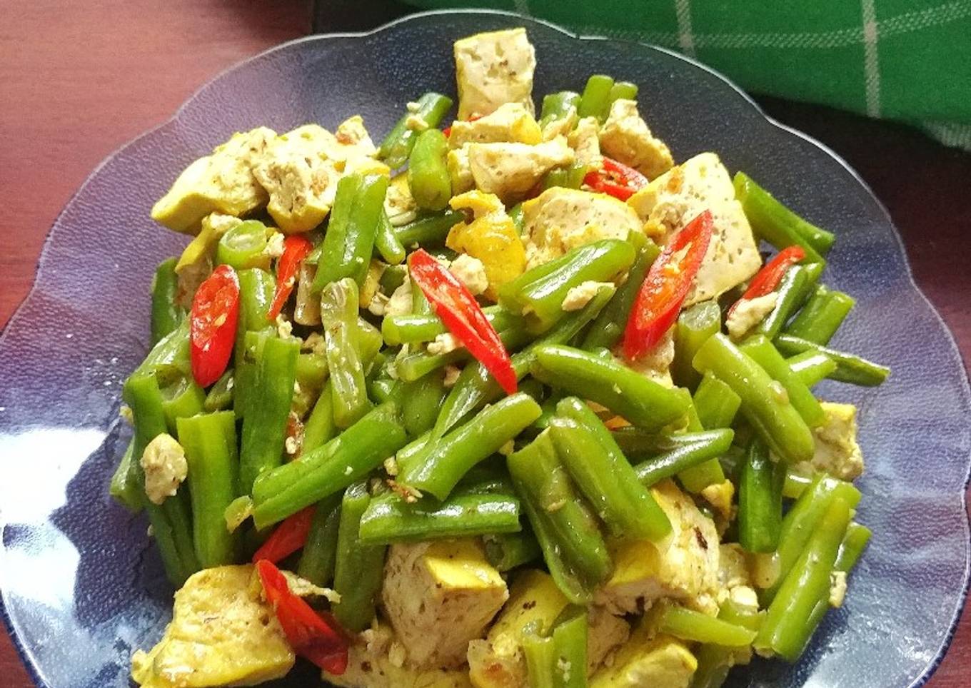 (299) Tumis Buncis Tahu Saus Tiram