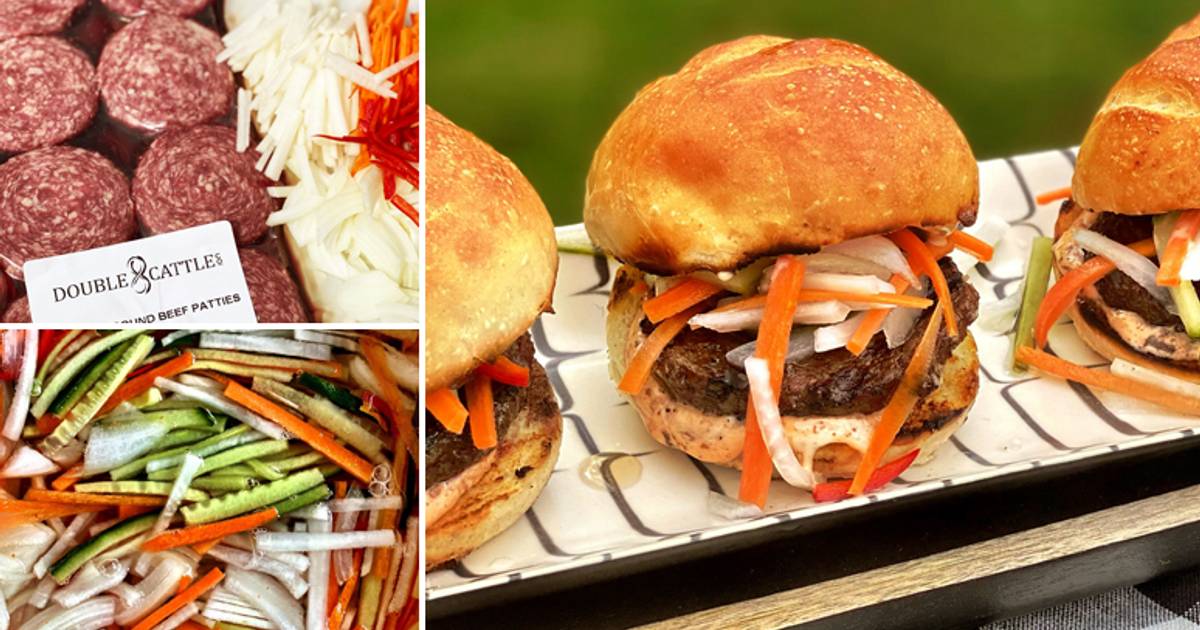 Grilled Bánh Mi Wagyu Beef Sliders with Pickled Vegetables Recipe by ...