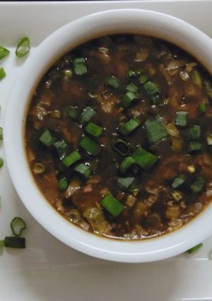 A picture of Hot and Sour Soup 🍵.