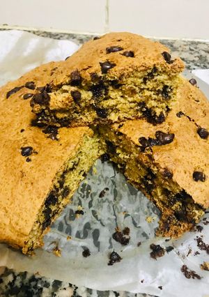A picture of Chocolate chip banana bread / cake🙊#4weekschallenge#wheatflourrecipescontest.