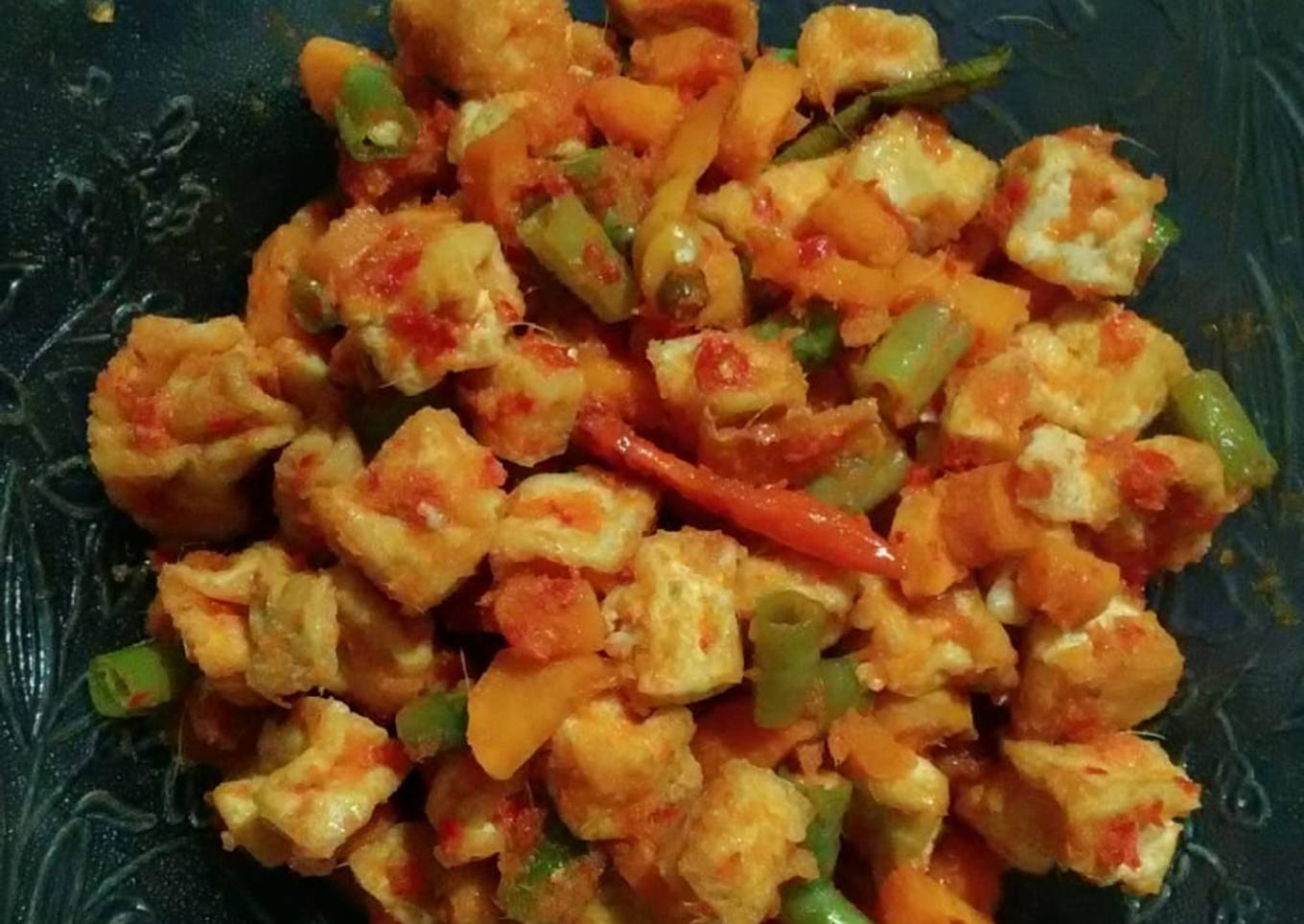 Sambel goreng tahu wortel buncis