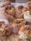 Arrollados de Merluza a la salsa de mostaza, con arroz blanco
