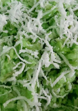 Hình của món Cốm dẹp trộn dừa.