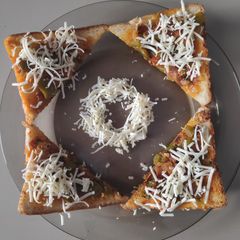 A picture of Open Paneer Cheese Chilli Toast😋.