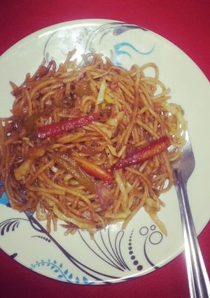 A picture of Veg hakka Noodles.
