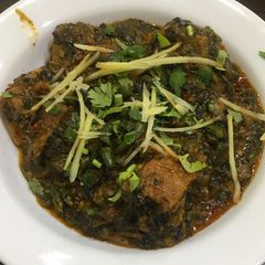 Palak gosht A picture of Palak gosht.