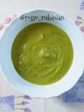 Crema e brodo con bucce di piselli