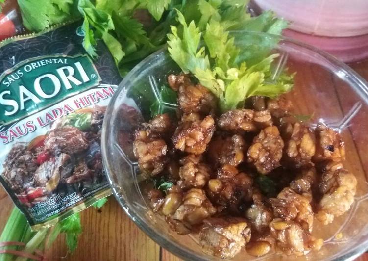 Tempe saori saus lada hitam