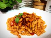 Una foto de fusilli lentejas