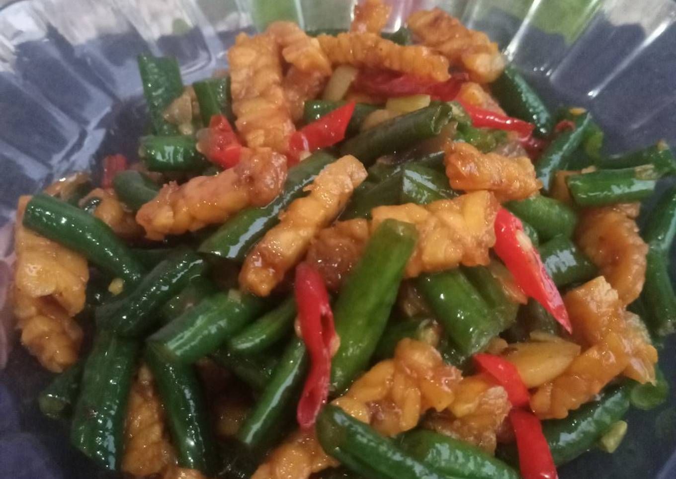 Oseng kacang panjang tempe
