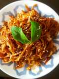 Veg hakka noodles in Mexican style
