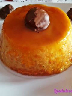 Una foto de Flan casero de castañas