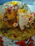 Huevos al estragón en costra de pan baguette