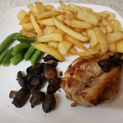 A picture of Garlic buttered Chicken & Mushrooms ❤.