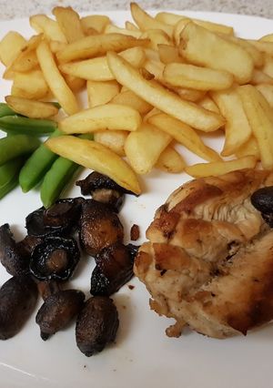 A picture of Garlic buttered Chicken & Mushrooms ❤.
