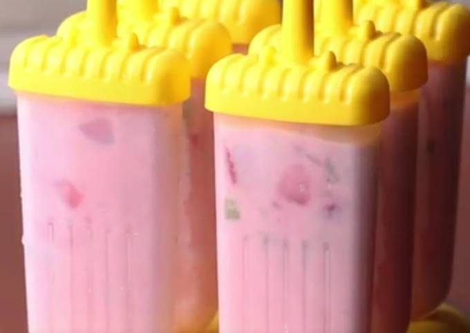 Easiest Way to Make Super Quick Homemade Very Berry Strawberry Yogurt Pop
