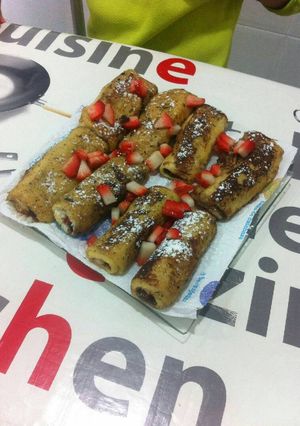 Una foto de Rollitos con Nutella 