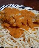 Espagueti con pollo